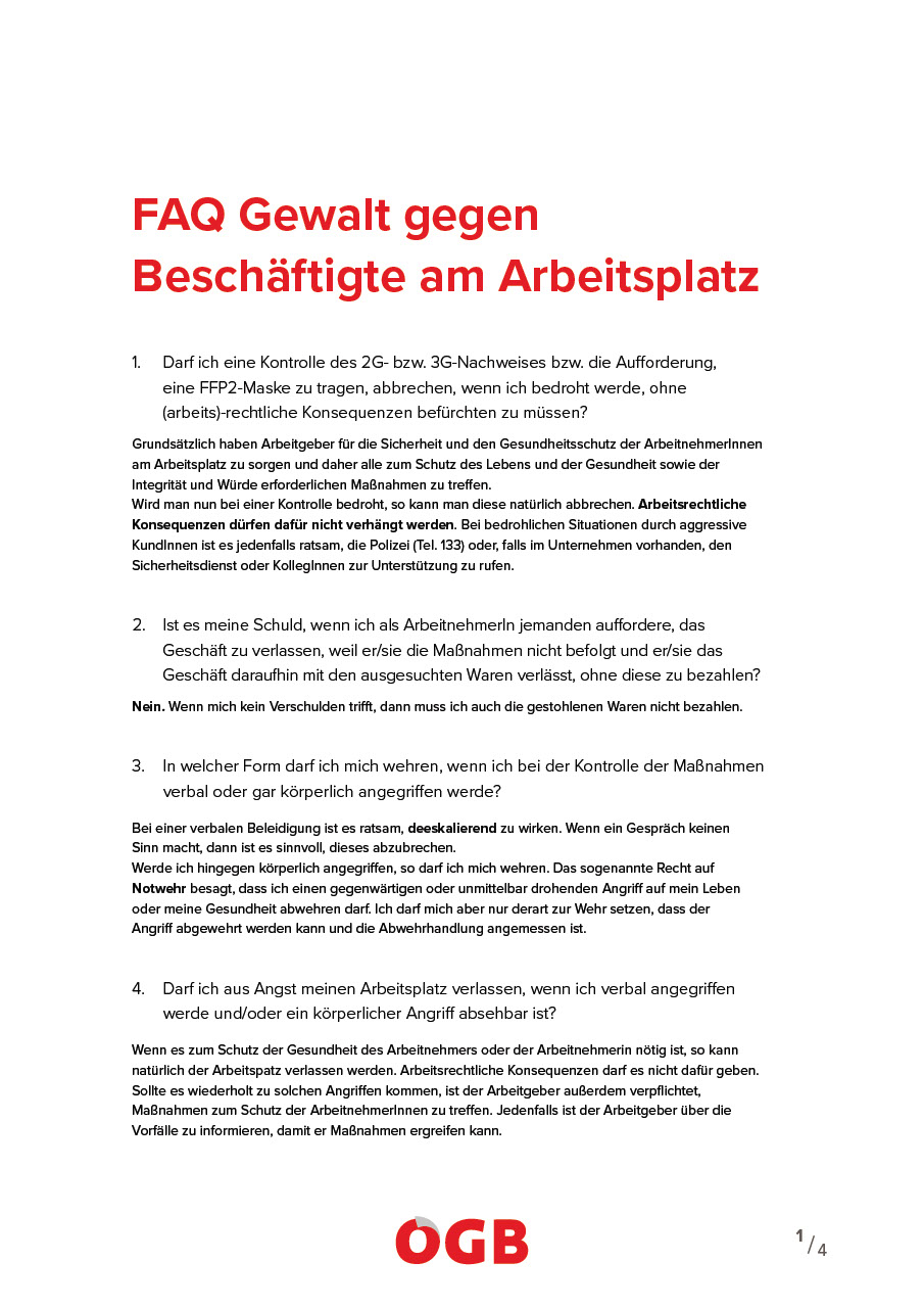 FAQ Gewalt gegen Beschäftigte